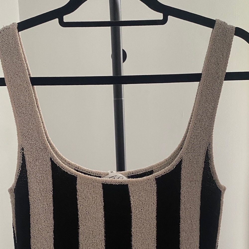 Able Black and Cream Striped Maxi Dress - Picture 7 of 8